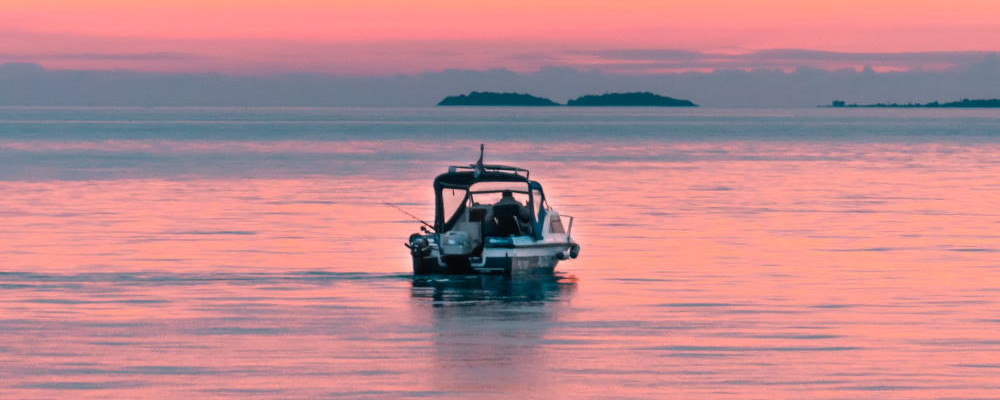 Sunset cruise on rental yacht in Cape Coral